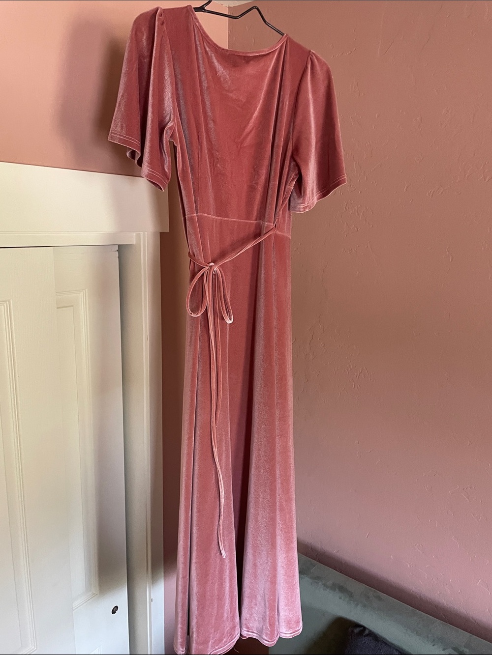 Baltic Born Dusty Rose Velvet Wrap Maxi Dress - Picture 2 of 3